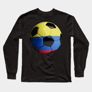 Colombia Flag Soccer Ball Long Sleeve T-Shirt